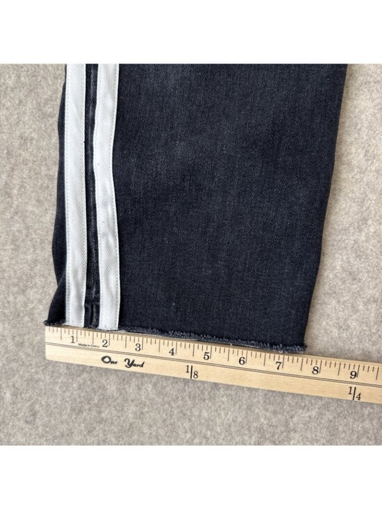 Rag Bone Cate Flare Jeans Womens 29 Charcoal Stripe Mid Rise Ankle Cropped Raw - Picture 12 of 16